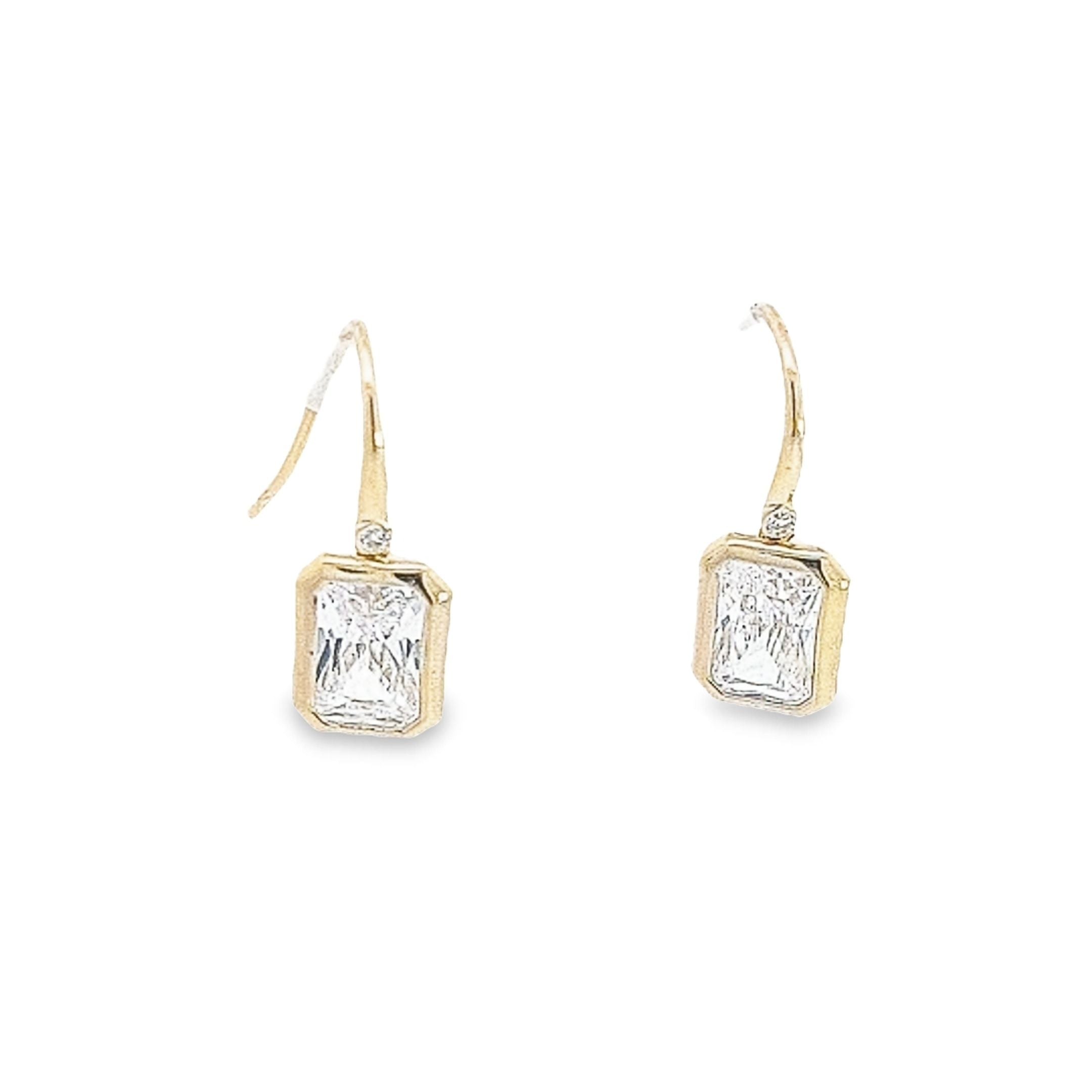 Gold drop CZ earrings 36648 - Armin Lowe Jewellers