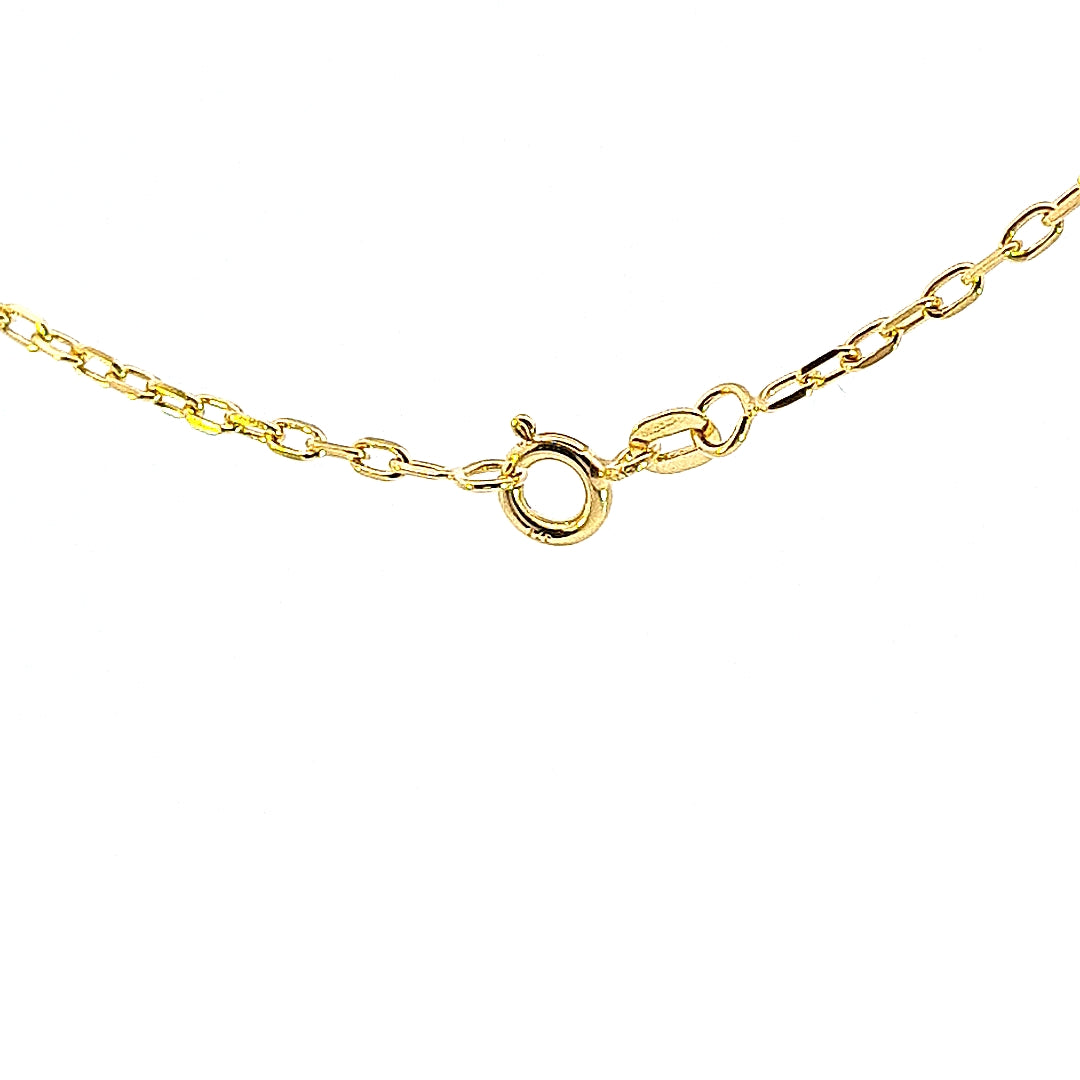 9ct gold Diamond cut Trace link 22"/56cm chain 36594 - Armin Lowe Jewellers