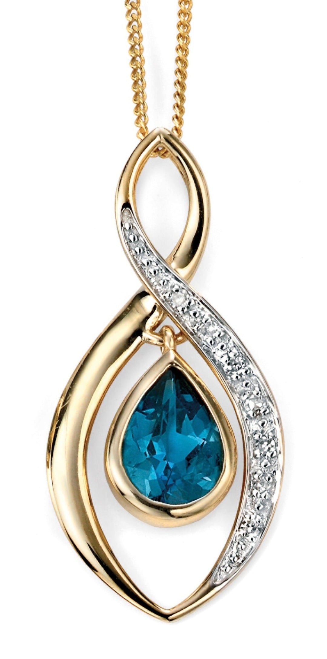 Stunning Blue topaz & Diamond pendant 36809 - Armin Lowe Jewellers