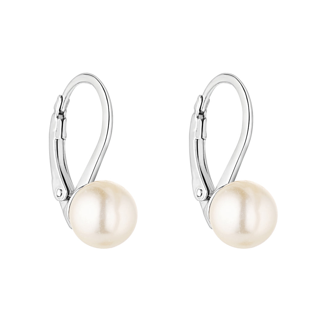 Simple pearl drop earrings 37596