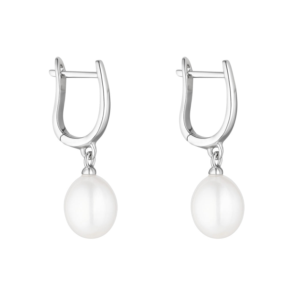 Huggy style drop pearl earrings 37598