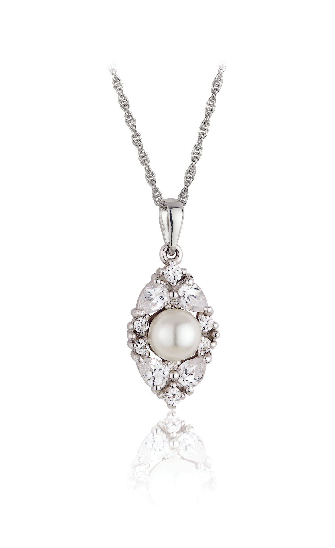 Marquise CZ cluster Pearl pendant 37608