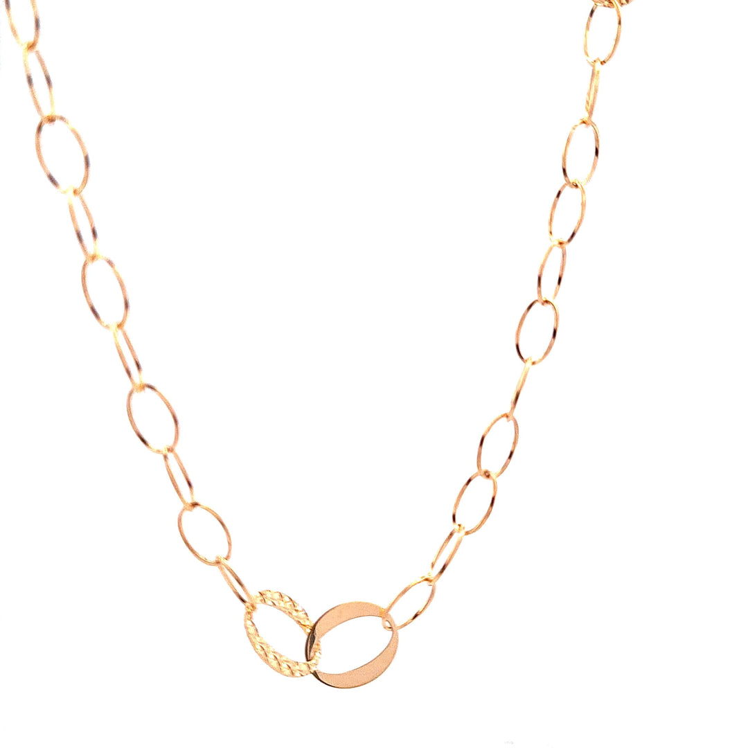 Gold oval link necklace 36984 - Armin Lowe Jewellers