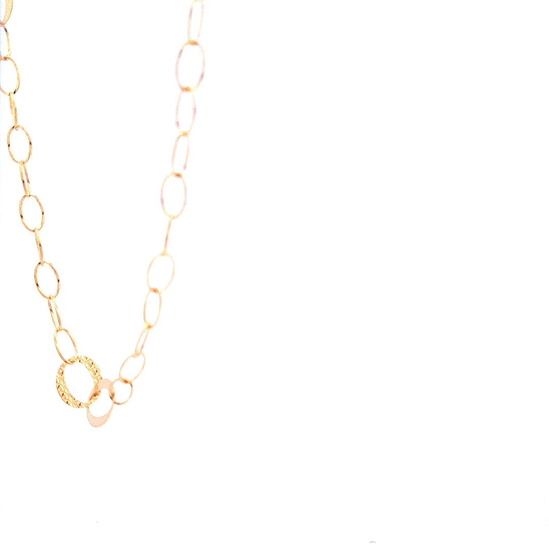 Gold oval link necklace 36984 - Armin Lowe Jewellers