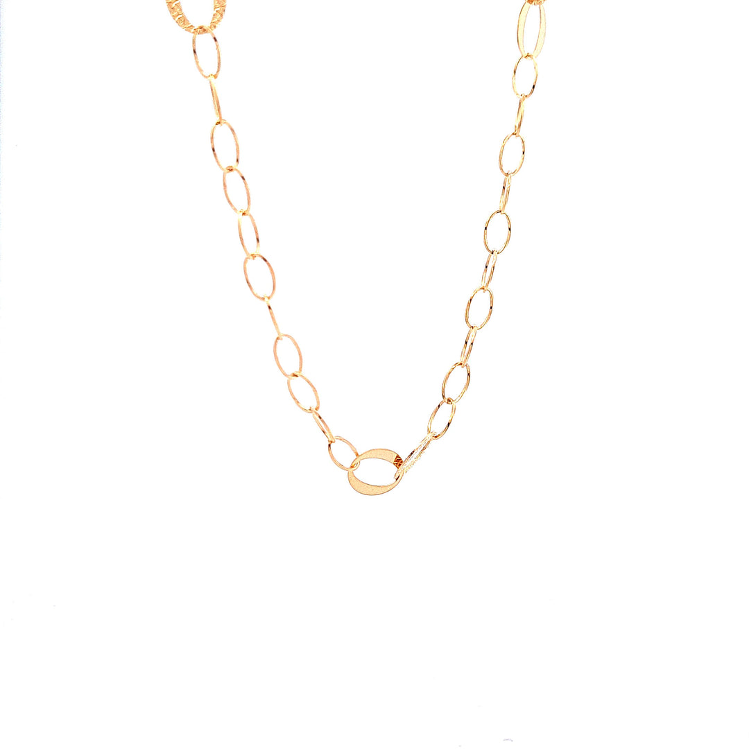 Gold oval link necklace 36984 - Armin Lowe Jewellers