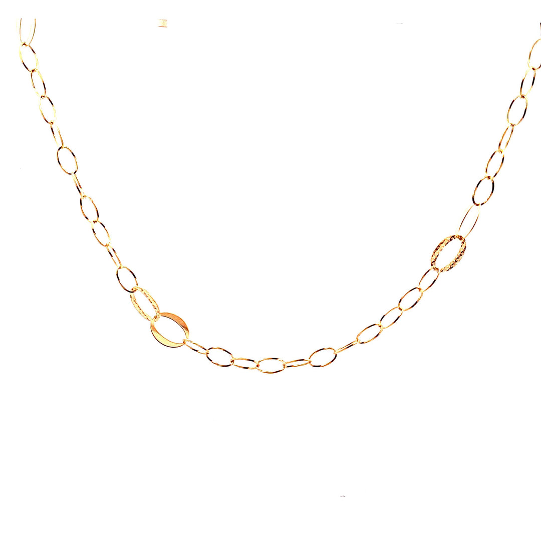 Gold oval link necklace 36984 - Armin Lowe Jewellers