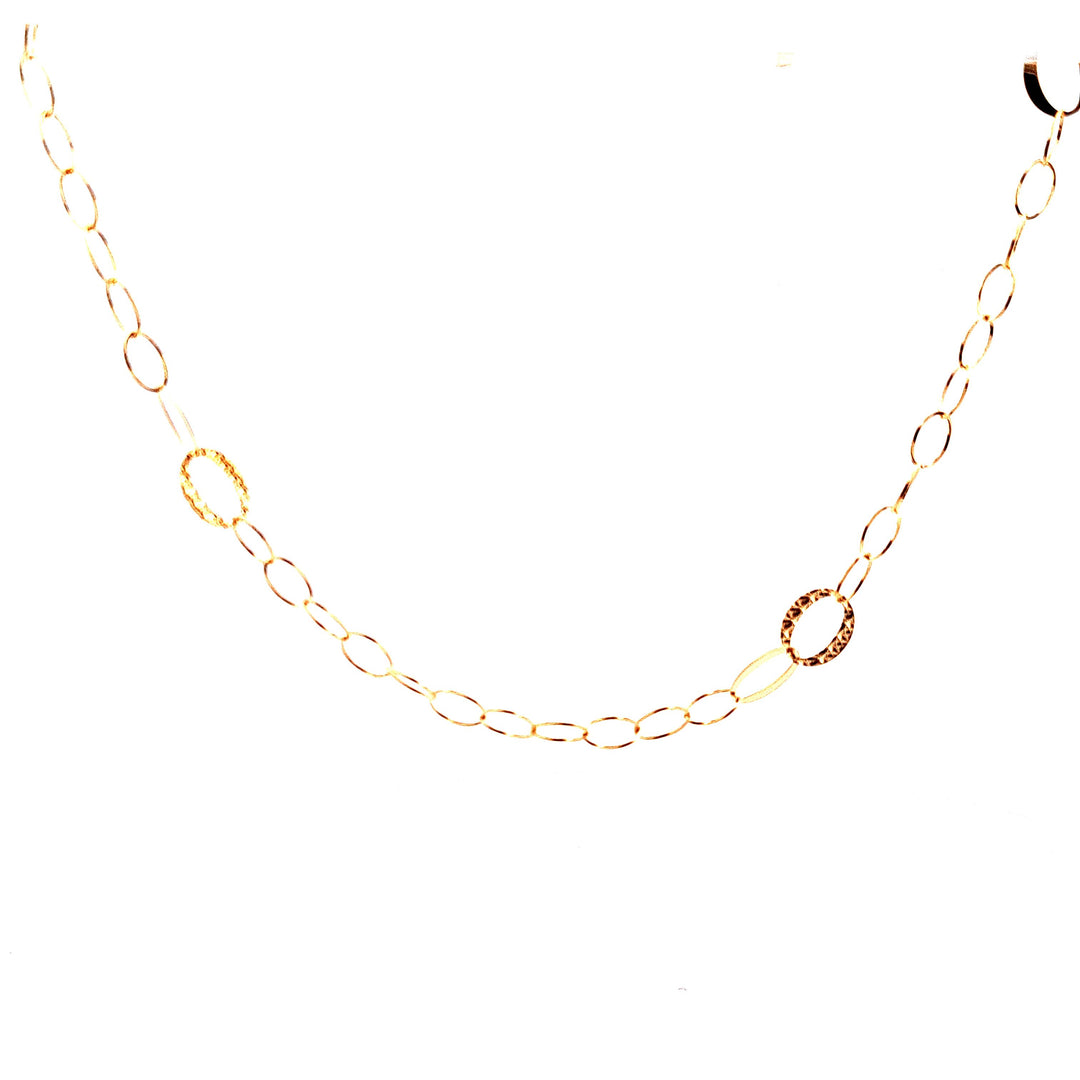 Gold oval link necklace 36984 - Armin Lowe Jewellers