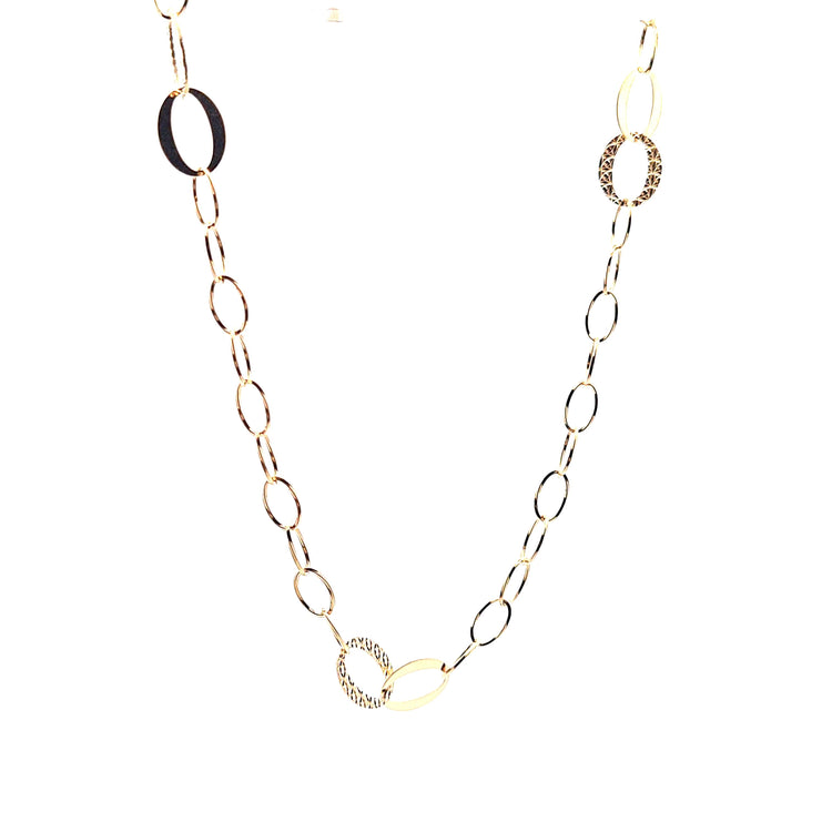 Gold oval link necklace 36984 - Armin Lowe Jewellers