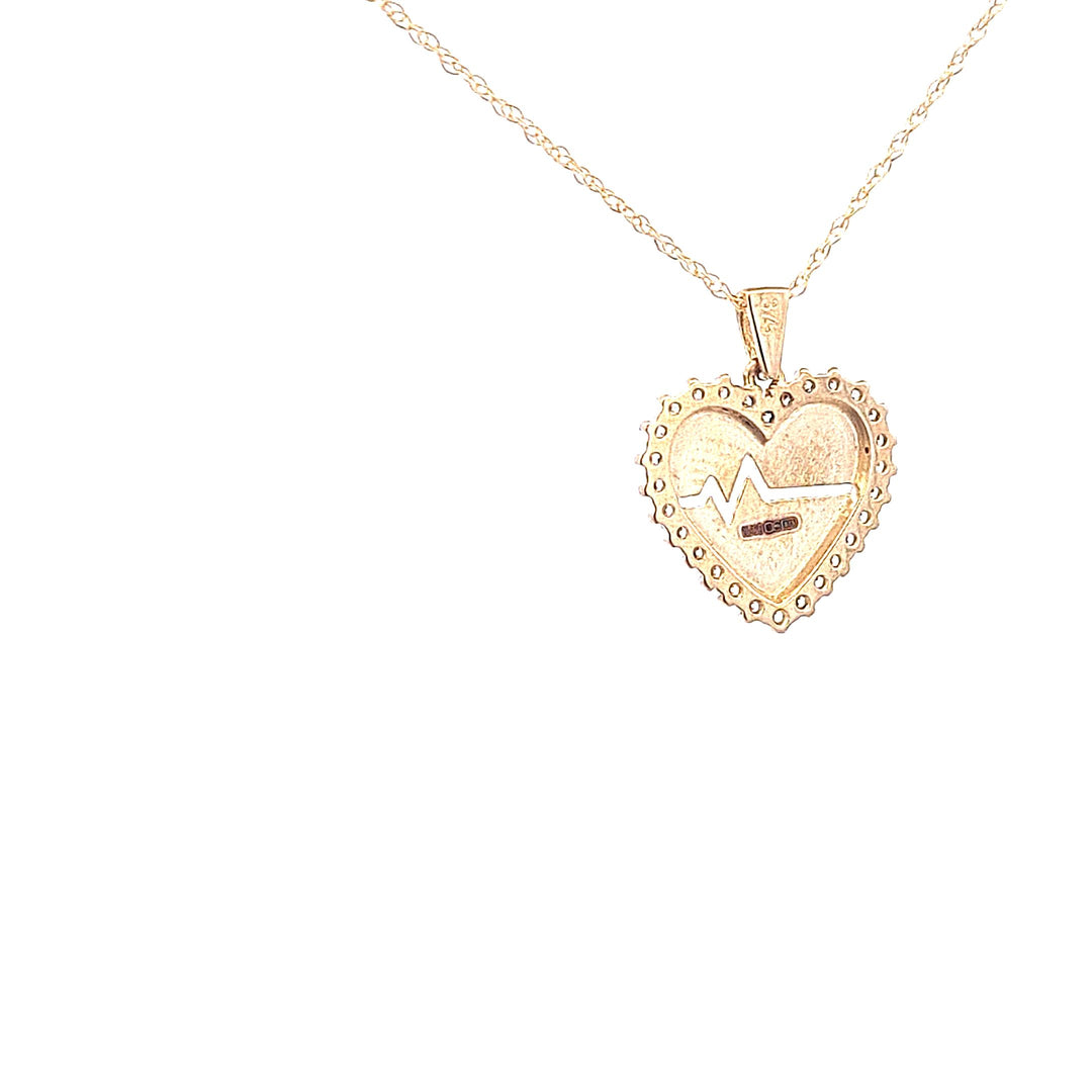 Gold beating heart pendant 36818 - Armin Lowe Jewellers