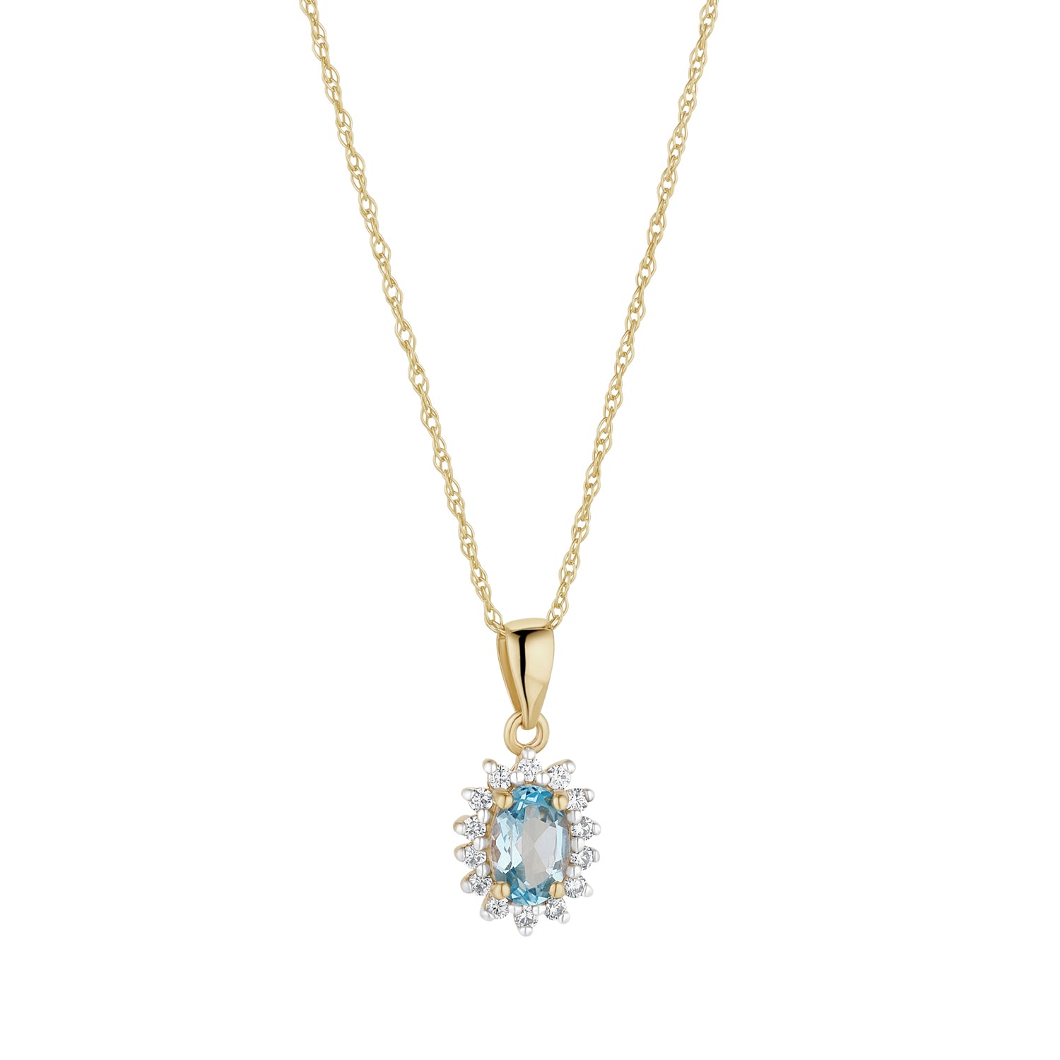 Gold Blue Topaz CZ pendant 36820 - Armin Lowe Jewellers