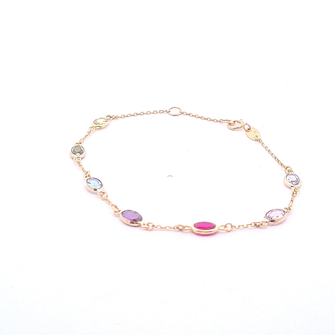 Gold multi colour bracelet 36822 - Armin Lowe Jewellers