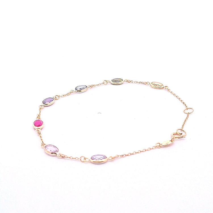 Gold multi colour bracelet 36822 - Armin Lowe Jewellers