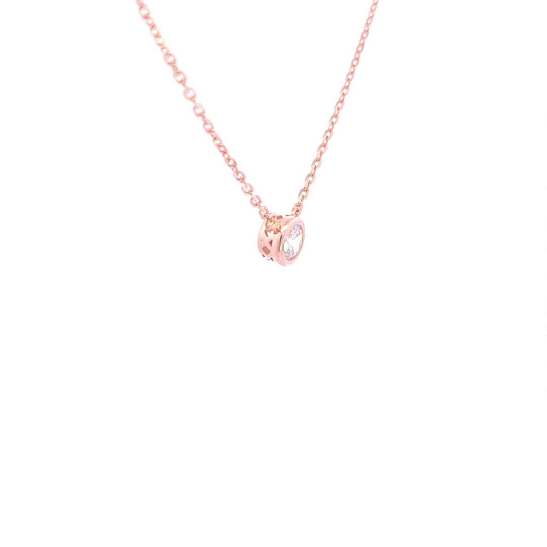 Rose Gold toned CZ solitaire pendant 37677