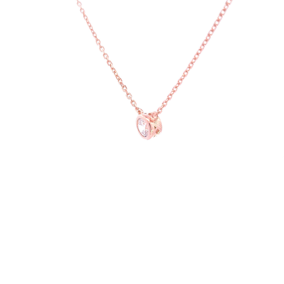 Rose Gold toned CZ solitaire pendant 37677