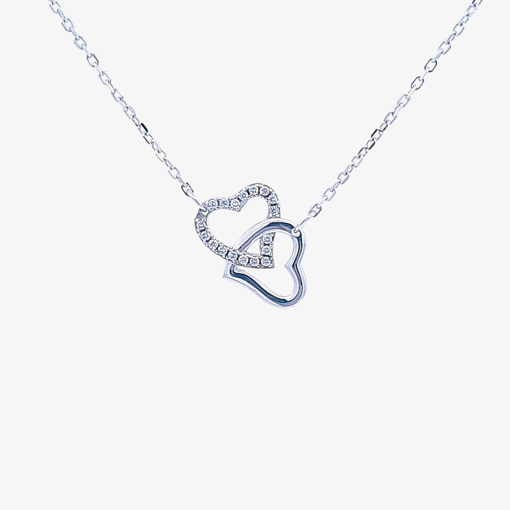 Interlocking hearts pendant in sterling silver 34688 - Armin Lowe Jewellers