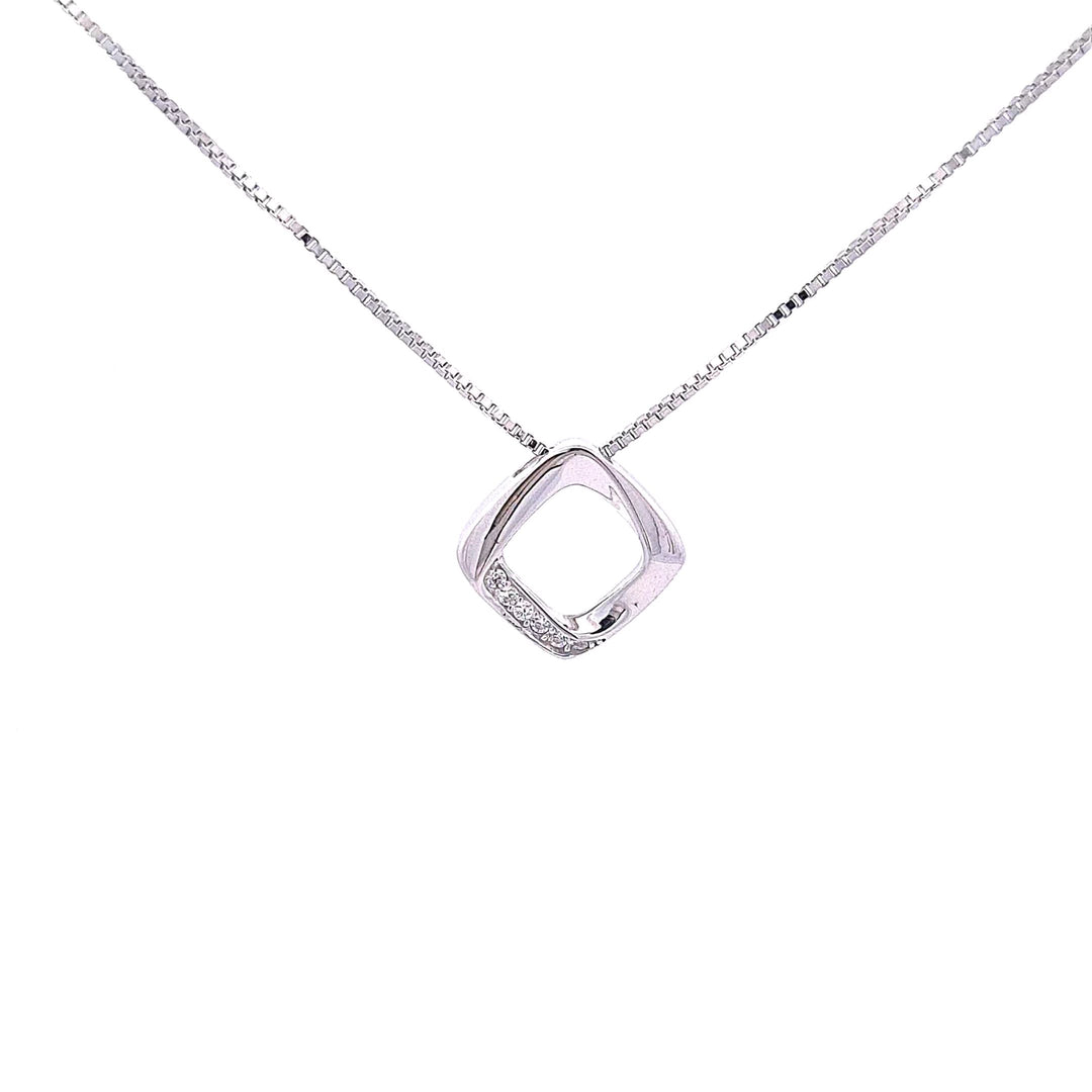 Open lozenge ribbon pendant 34113 - Armin Lowe Jewellers