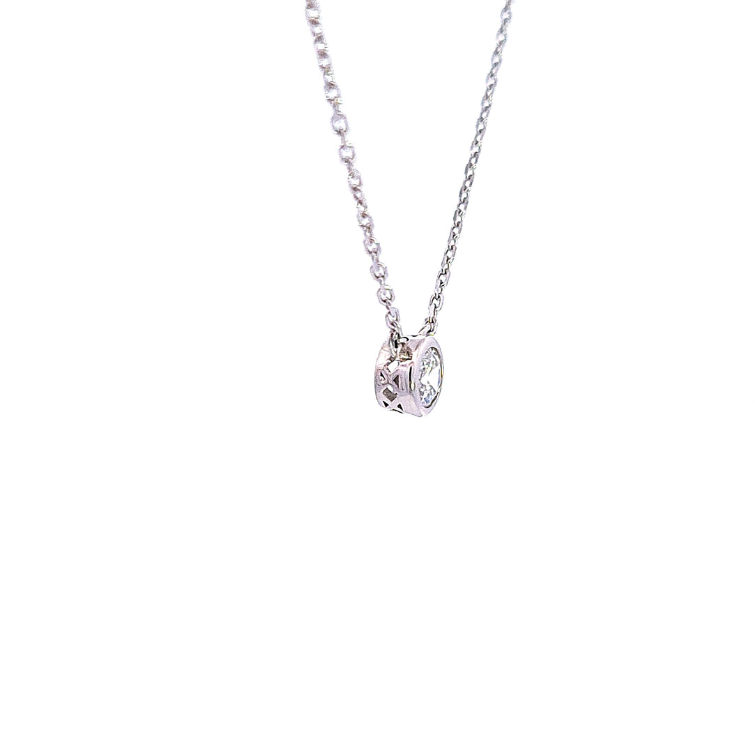 Sterling silver CZ solitaire pendant 37676