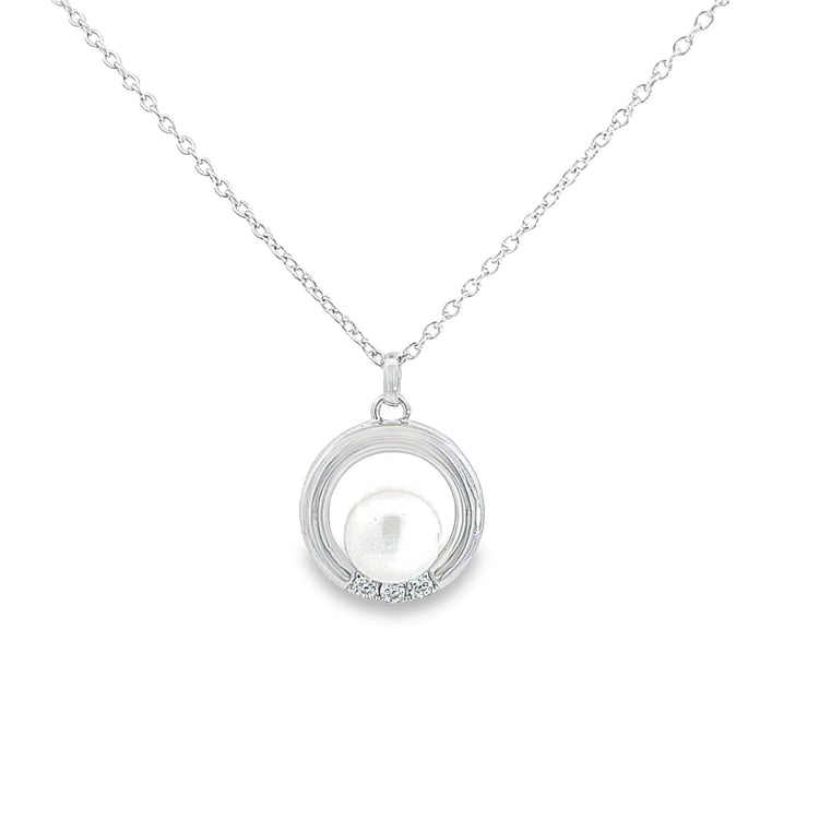 Sterling silver pearl pendant 36969 - Armin Lowe Jewellers