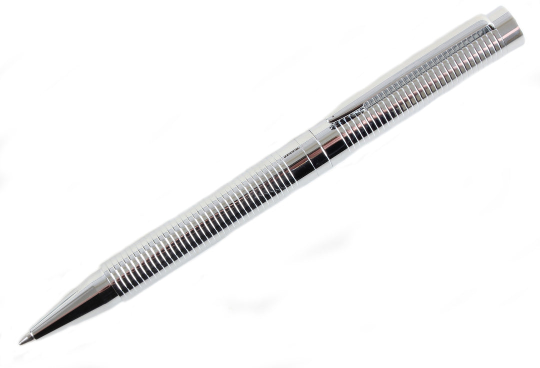 Chrome ribbed ball point pen 33802 - Armin Lowe Jewellers