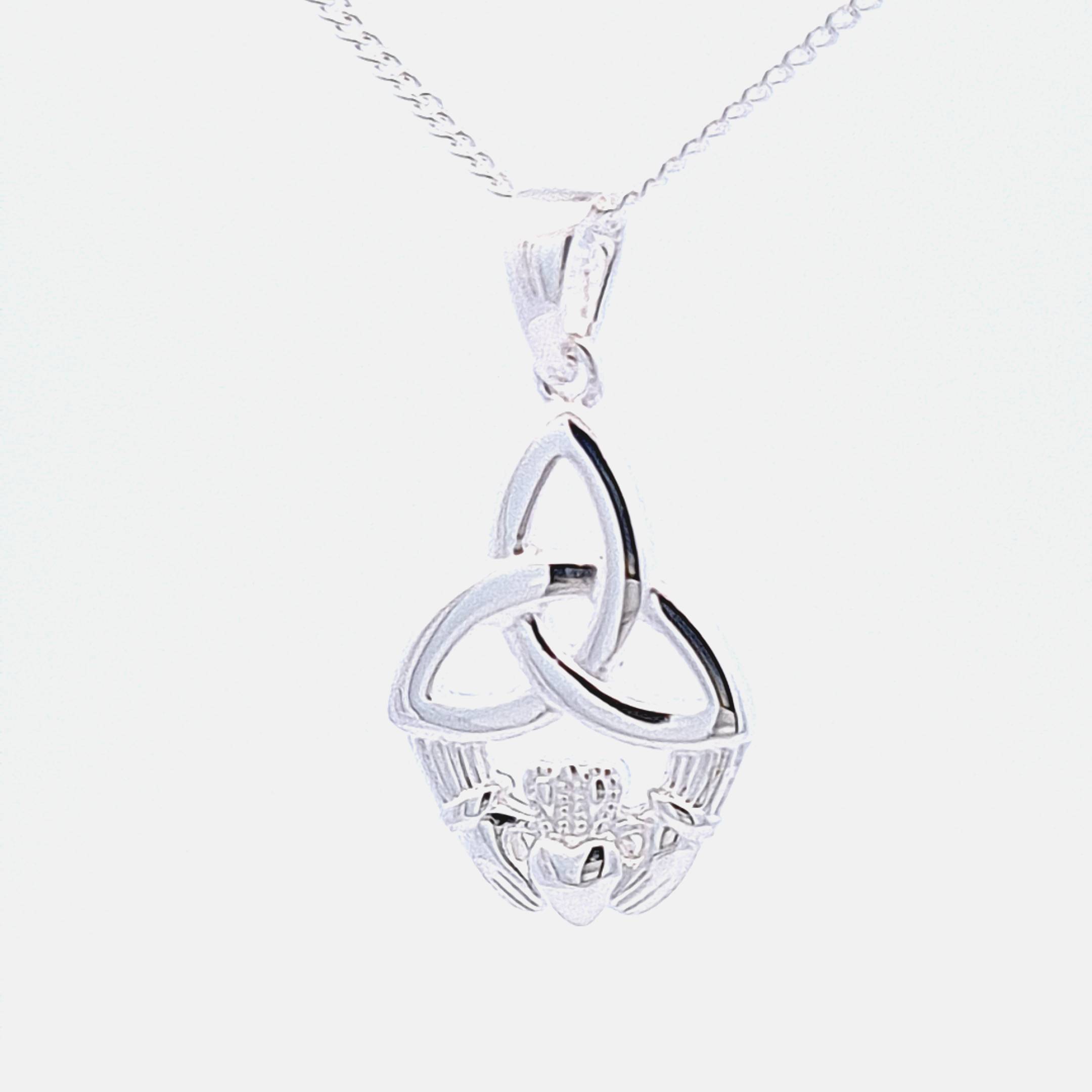 Sterling silver Claddagh pendant 37311 - Armin Lowe Jewellers