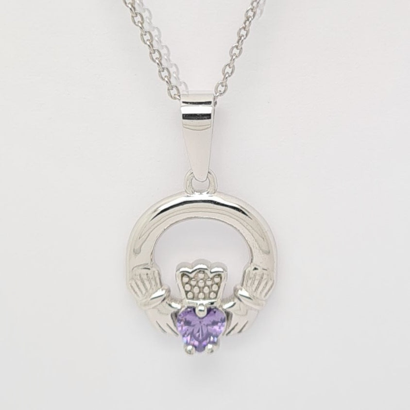 June Birthstone Claddagh pendant 35171 - Armin Lowe Jewellers