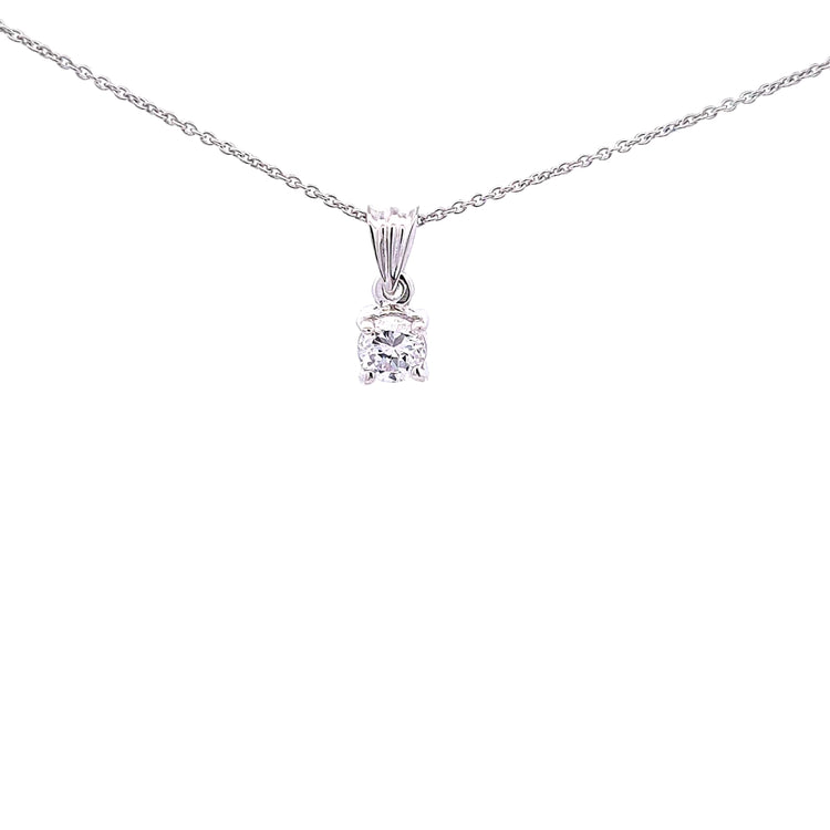 Sterling silver 6mm CZ solitaire pendant 37450 - Armin Lowe Jewellers