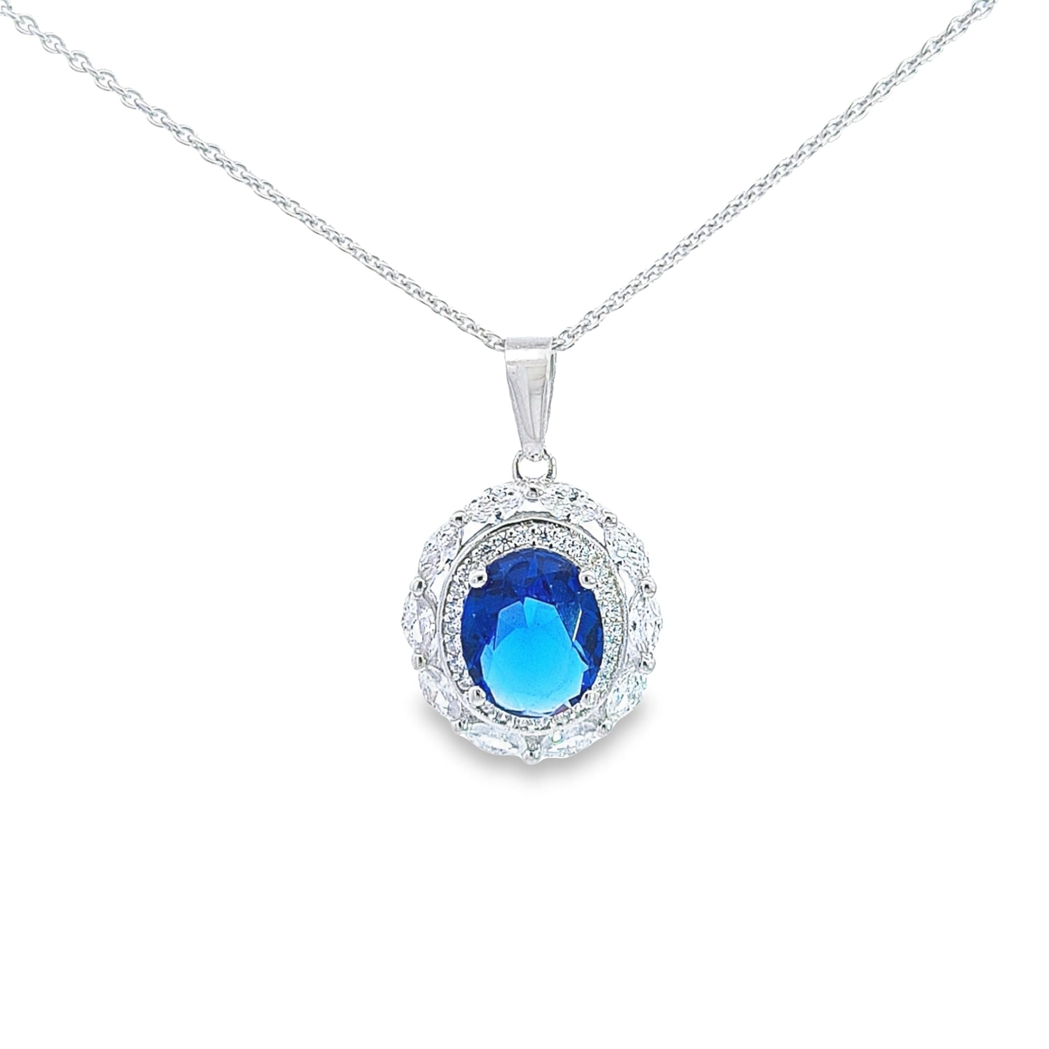 Sapphire Blue CZ pendant 36914 - Armin Lowe Jewellers