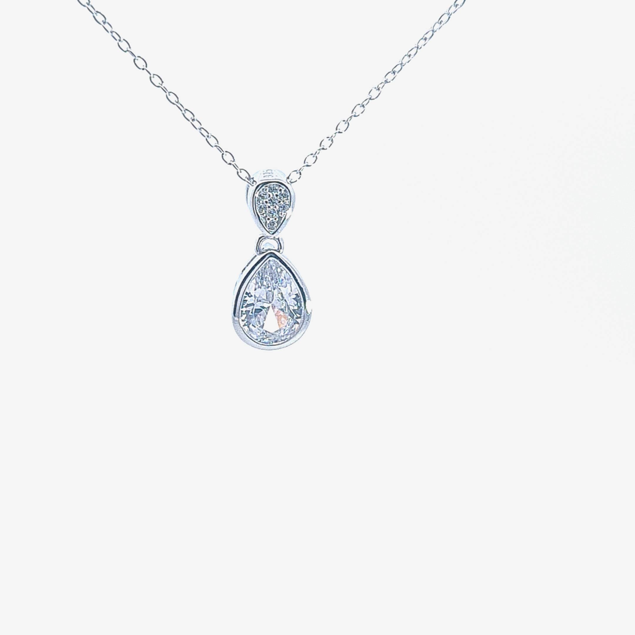 Tear drop CZ pendant 37259 - Armin Lowe Jewellers