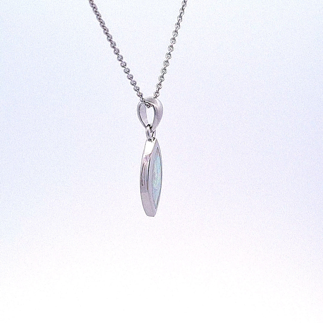 Sterling silver Created Opal pendant 36928