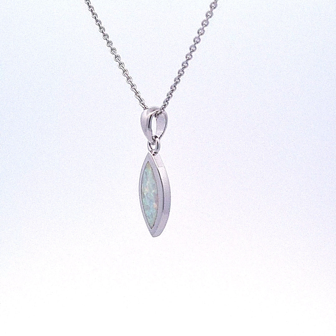 Sterling silver Created Opal pendant 36928