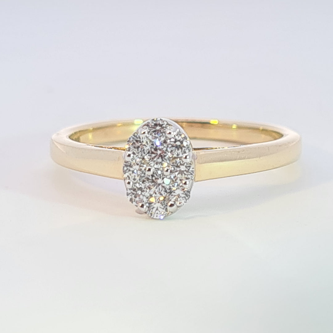 Exotic multi CZ oval ring 36728 - Armin Lowe Jewellers