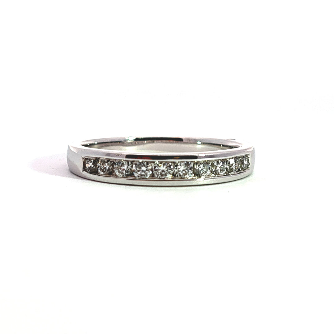 18ct white gold channel set diamond eternity ring, 0.33ct, G/H SI2, 3mm band 32302 - Armin Lowe Jewellers