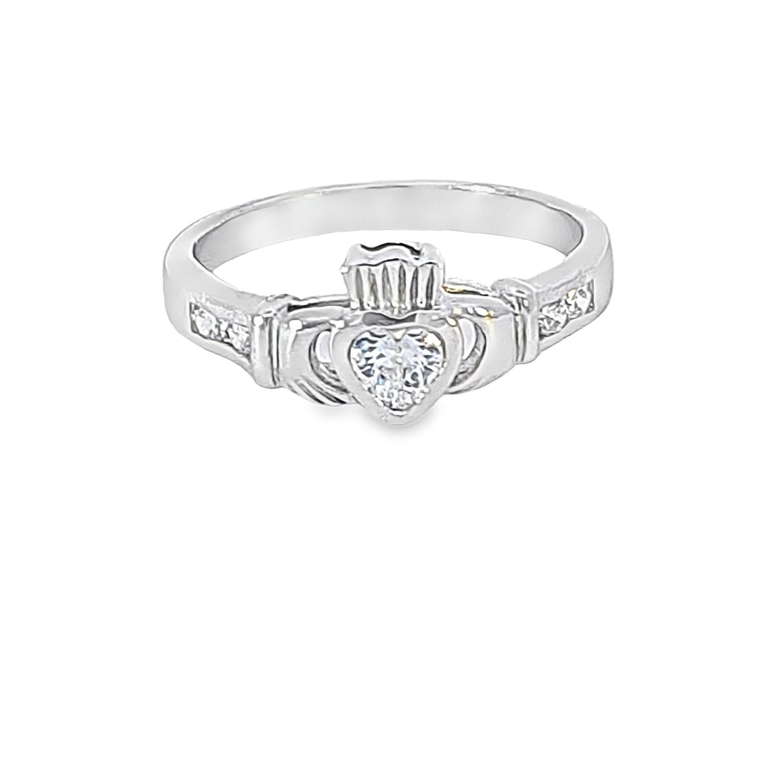 April Claddagh Birthstone ring 37119 - Armin Lowe Jewellers