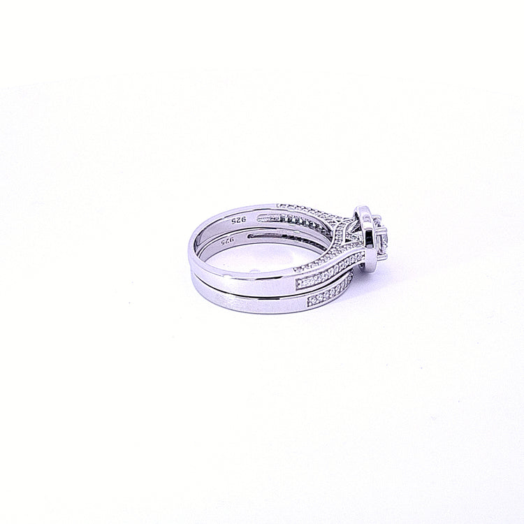 Promise Halo ring set in Sterling silver 36967 - Armin Lowe Jewellers