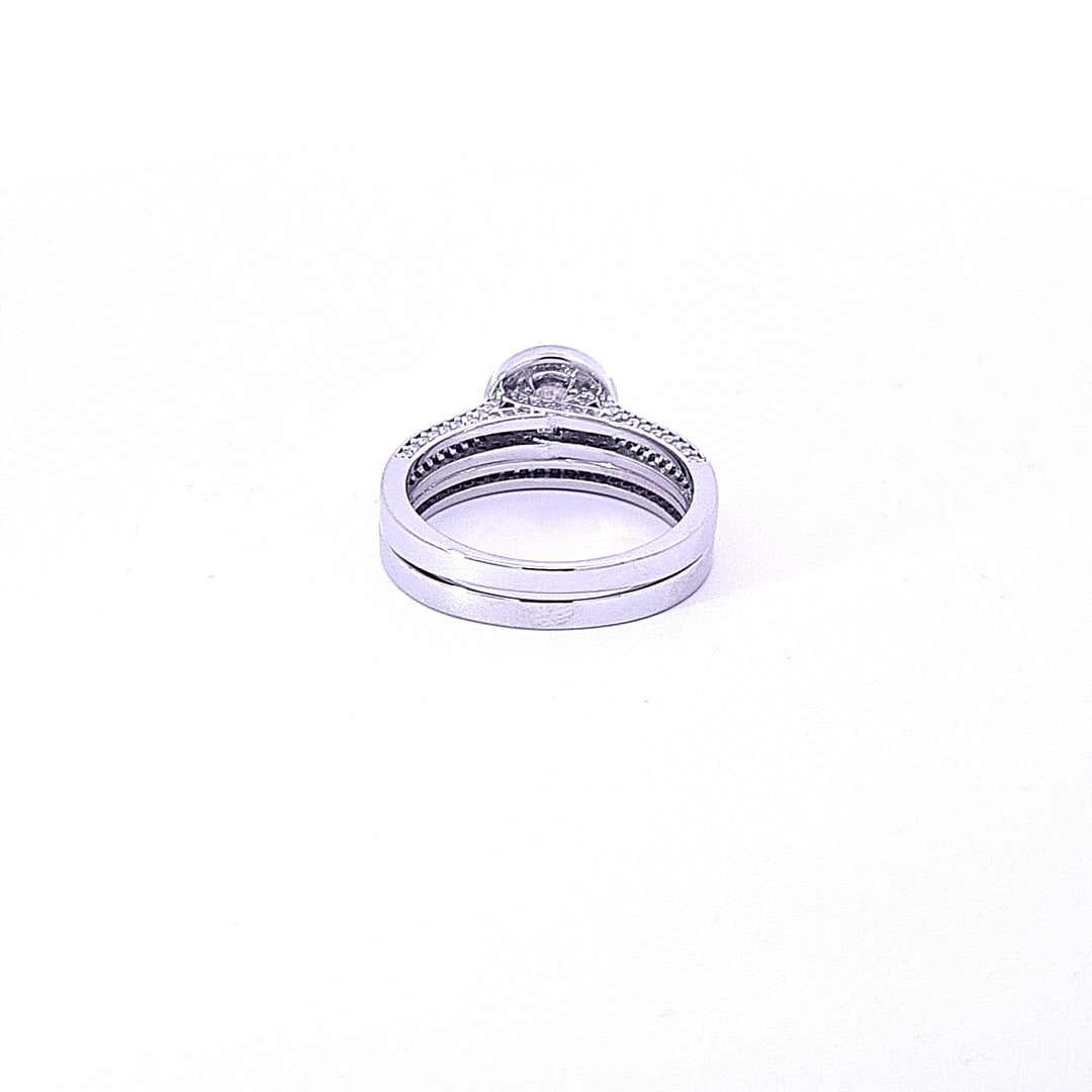 Promise Halo ring set in Sterling silver 36967 - Armin Lowe Jewellers