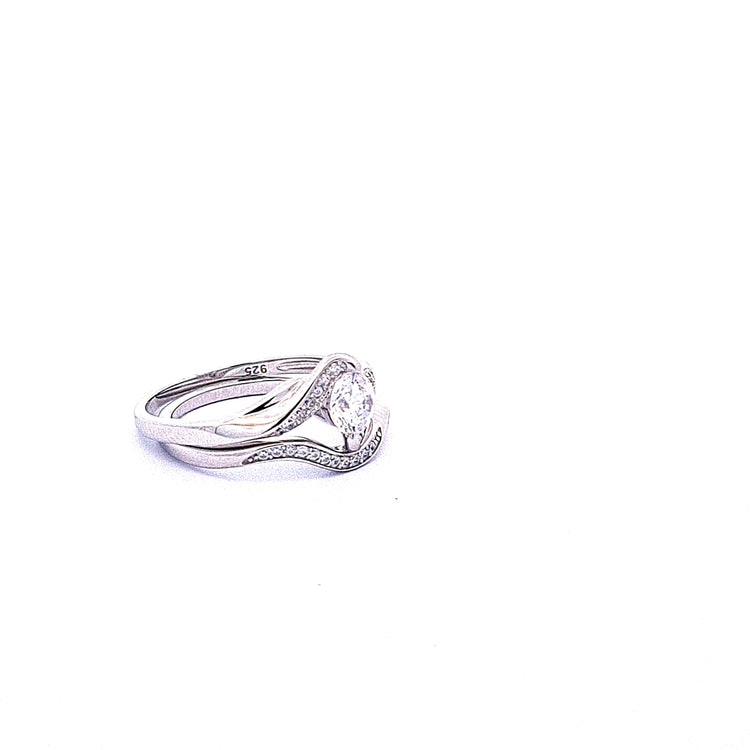 CZ Promise Double ring set 37419 - Armin Lowe Jewellers