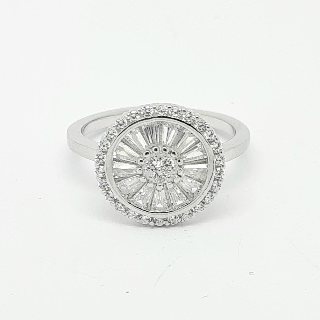 Sun Ray Halo CZ ladies ring 36940 - Armin Lowe Jewellers