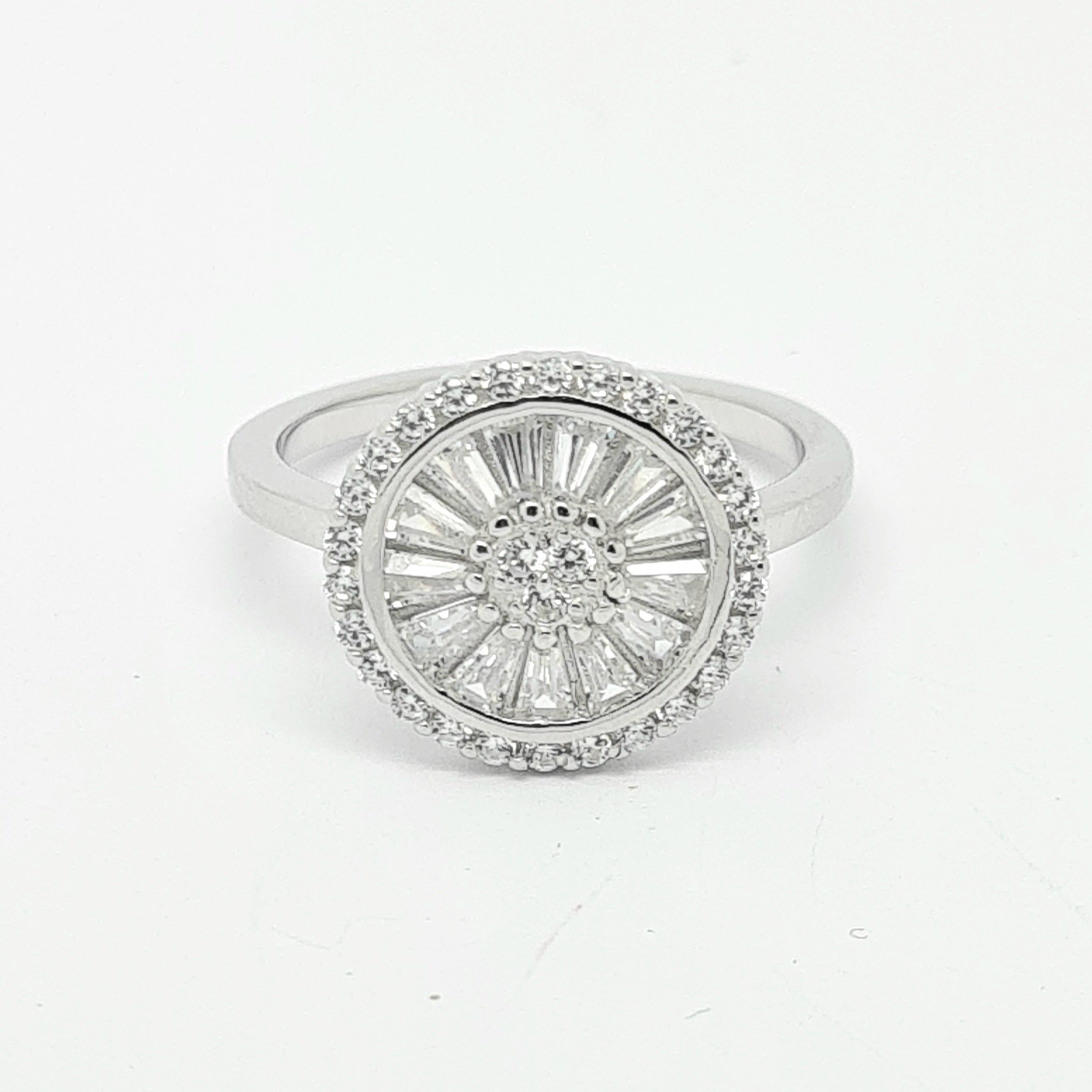 Sun Ray Halo CZ ladies ring 36940 - Armin Lowe Jewellers