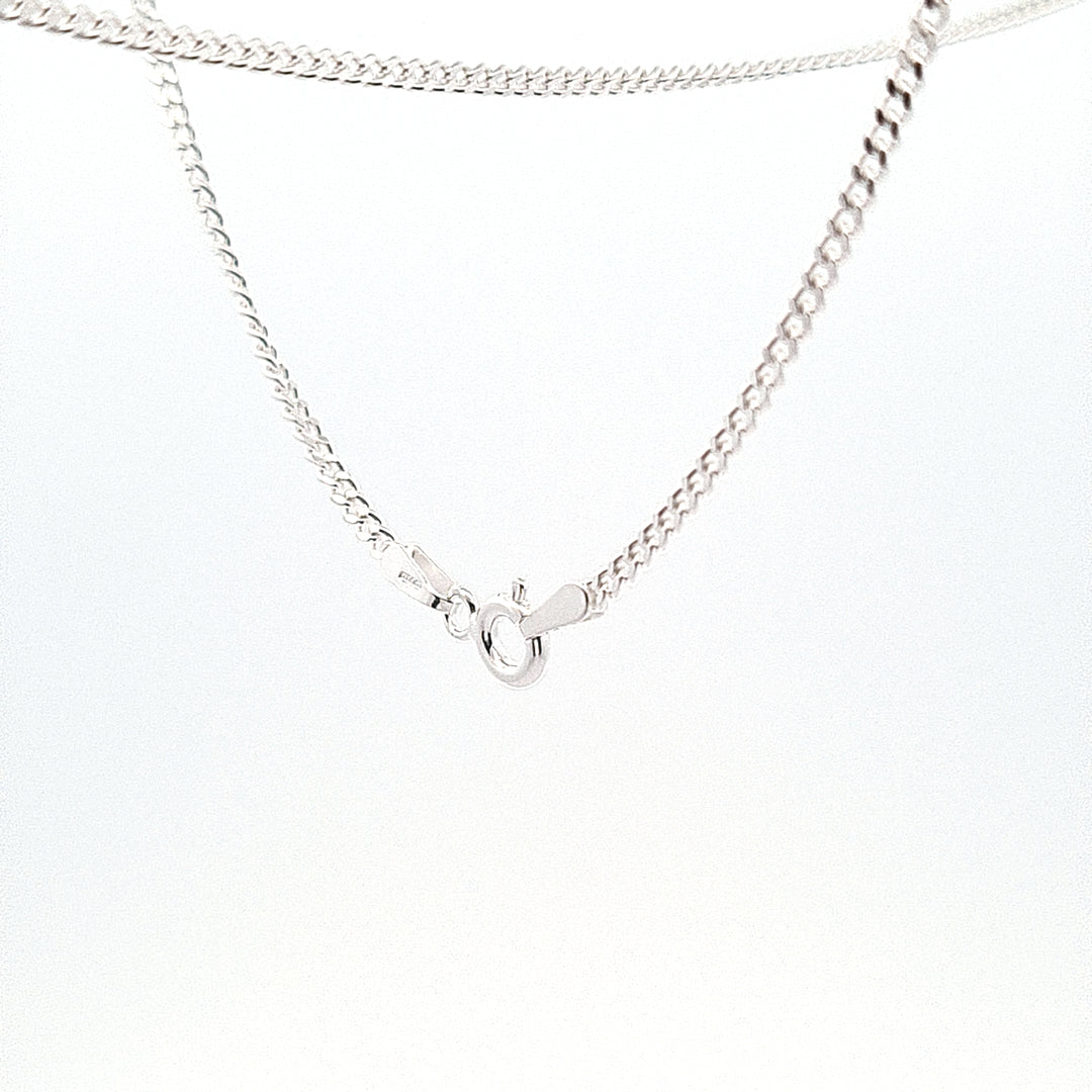 Sterling silver filed curb link, 1.75mm width chain with strength, suitable for pendants and medals, etc. 27538 - Armin Lowe Jewellers