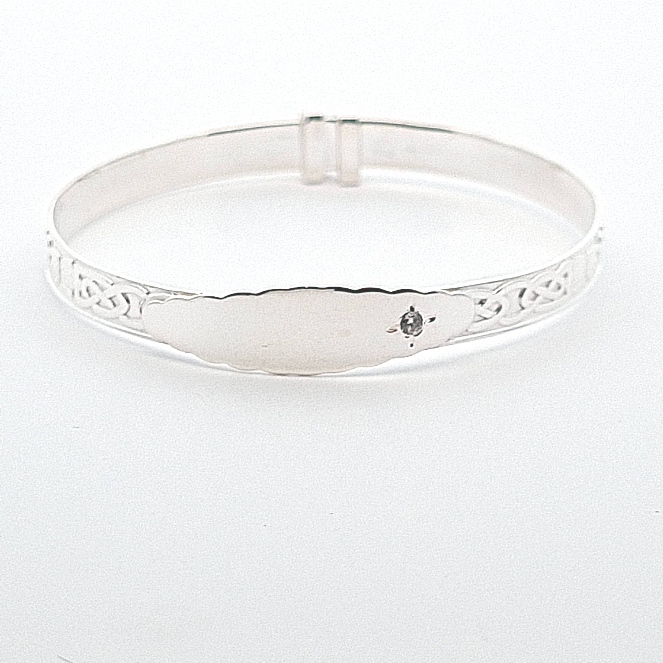 Celtic Claddagh baby bangle 36906 - Armin Lowe Jewellers