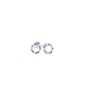Multi colour circular stud earrings 36685