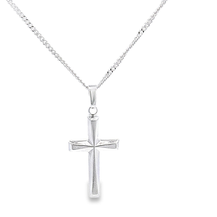 Satin + polished Cross and chain 36041 - Armin Lowe Jewellers