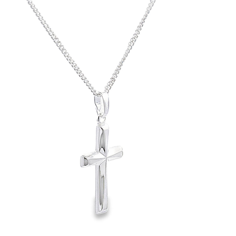 Satin + polished Cross and chain 36041 - Armin Lowe Jewellers