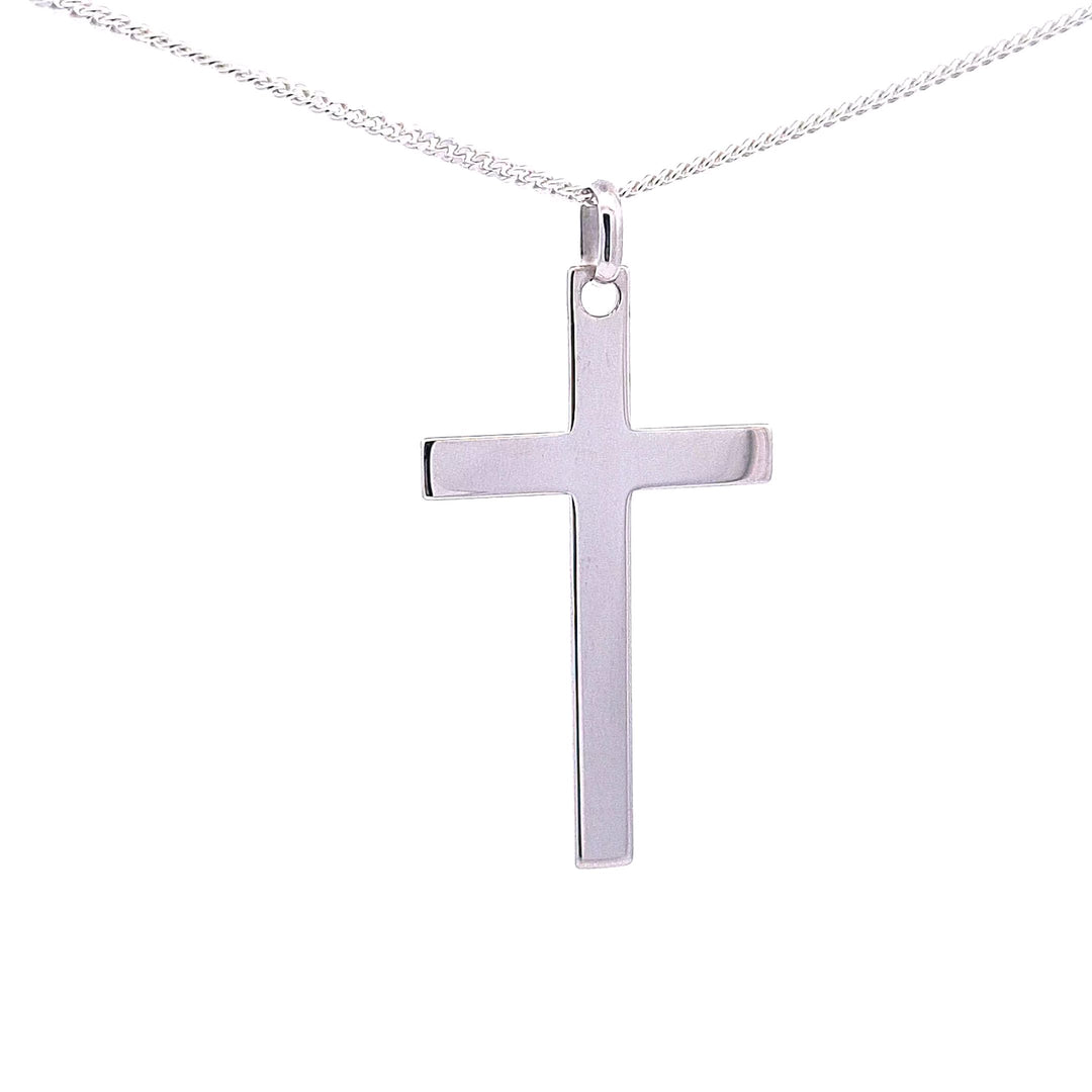 Large polished Latin Cross on chain 37229 - Armin Lowe Jewellers