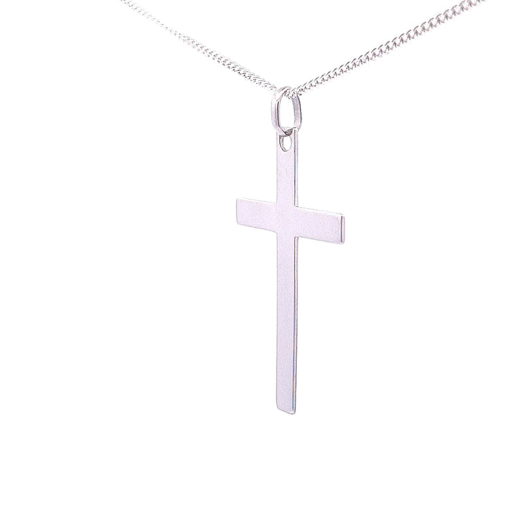 Large polished Latin Cross on chain 37229 - Armin Lowe Jewellers