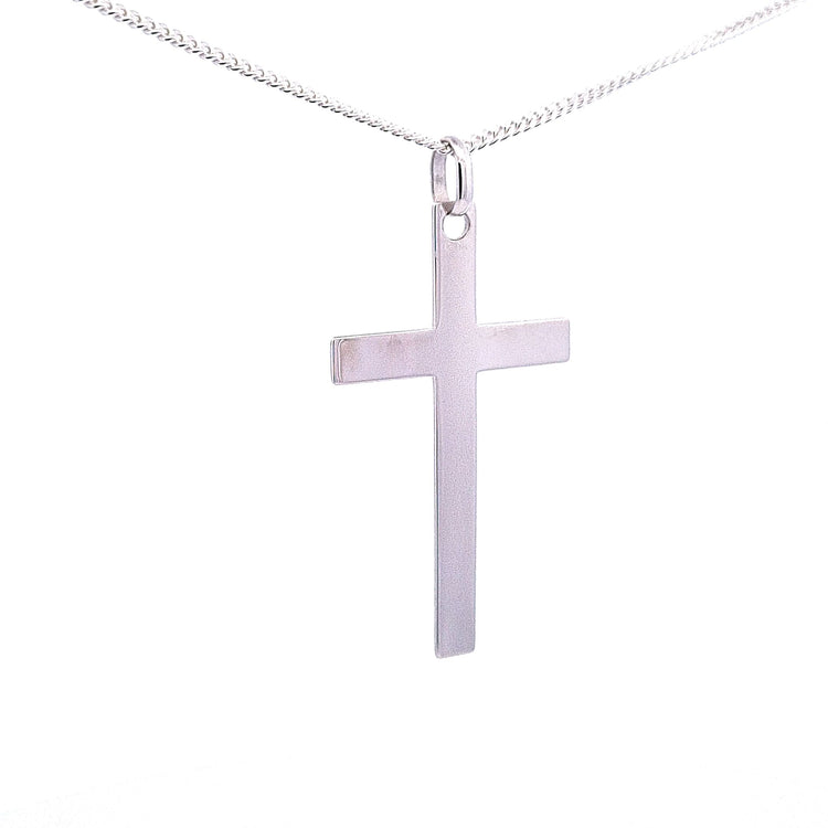 Large polished Latin Cross on chain 37229 - Armin Lowe Jewellers