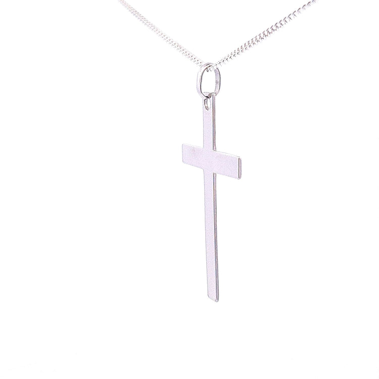 Large polished Latin Cross on chain 37229 - Armin Lowe Jewellers