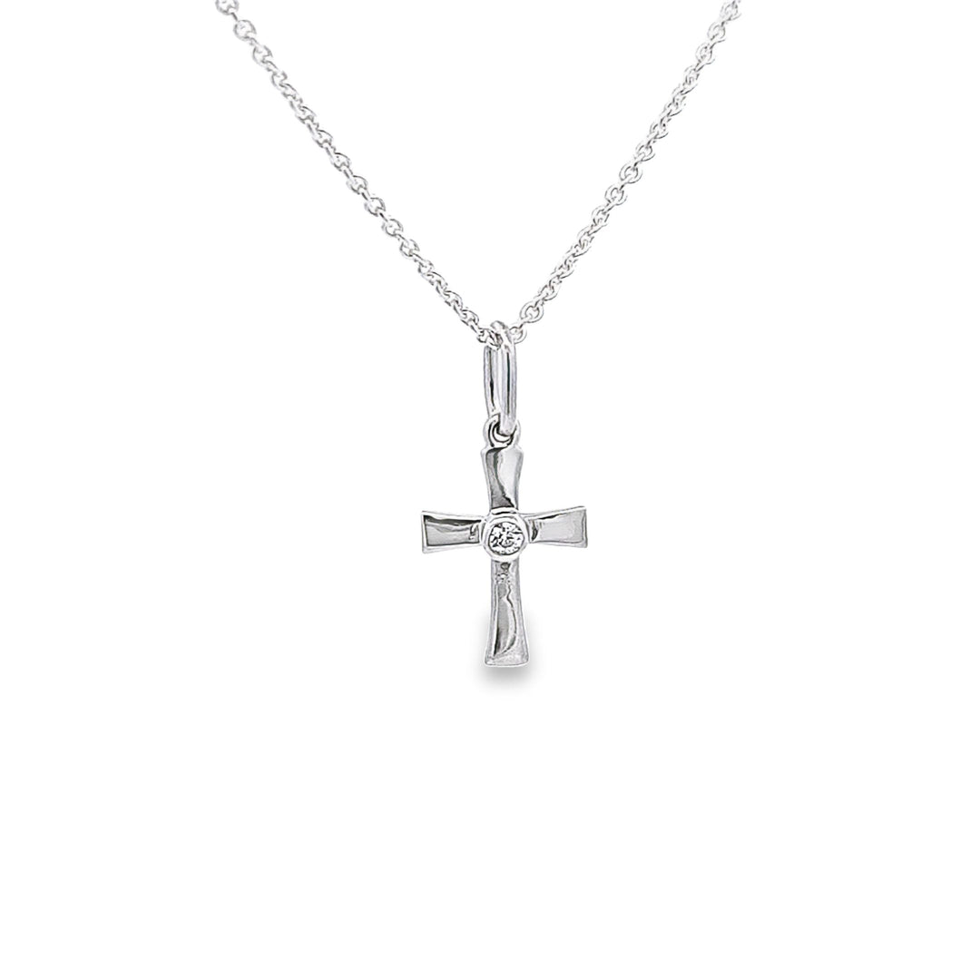 12mm polished cross with CZ 37081 - Armin Lowe Jewellers