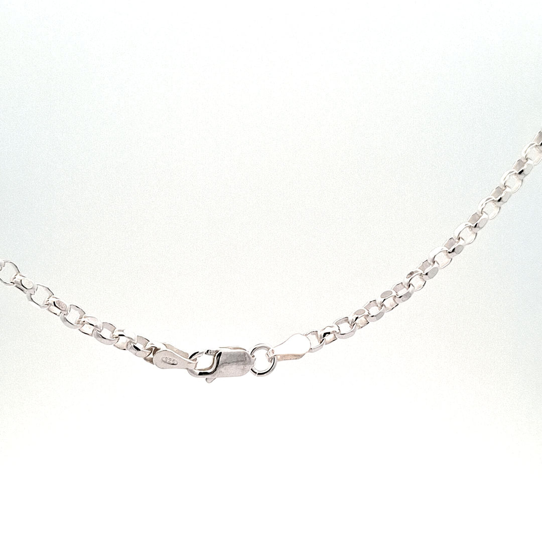 Sterling silver diamond cut chunky belcher chain 22"/56cm 28544