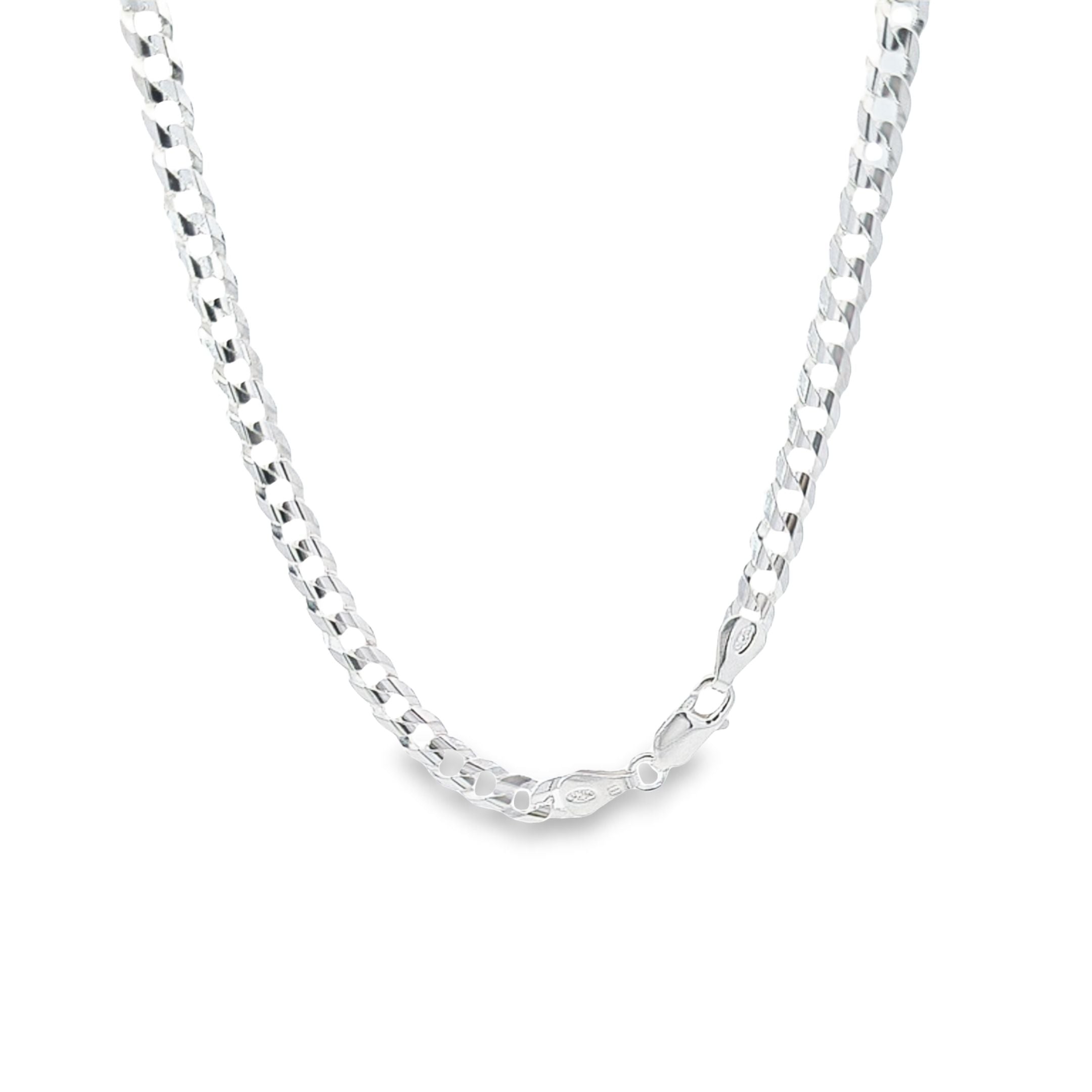 Sterling silver gents sculpted  curb 20"/51cm chain 28562 - Armin Lowe Jewellers